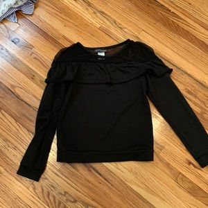 girls black sheer blouse size:kids 10